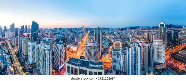 Aerial Photography China Qingdao Modern City Architecture Landsc