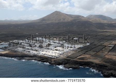 Aerial photography of the coast of Lanzarote, Canary Islands