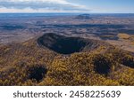 Aerial photography of the crater forest in Wudalianchi Scenic Area, Heilongjiang Province