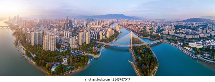 Aerial Photography Of Fuzhou City Scenery Panorama