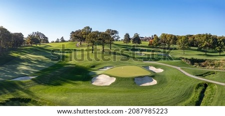 Aerial photography of golf courses in Omaha Nebraska.
