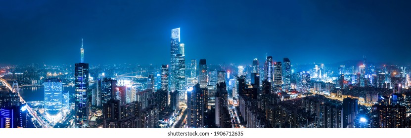 Aerial photography Guangzhou CBD architectural landscape skyline - Powered by Shutterstock