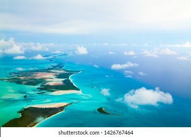 Aerial photography islands off the coast the Bahamas