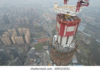 Aerial Photography Of The Modern Building Skyline Night View Of Chengdu, China. High Quality Video