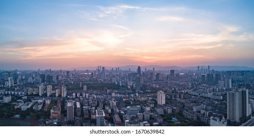 Aerial photography of Nanjing city architecture scenery