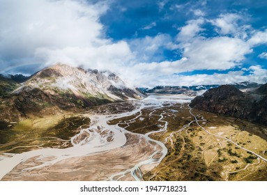 Aerial Photography Natural Scenery Tibetan Rivers Stock Photo