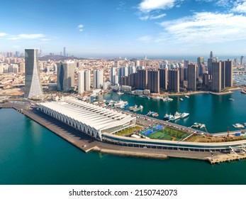 Aerial Photography Of Qingdao Coastline Cruise Home Port Close-u