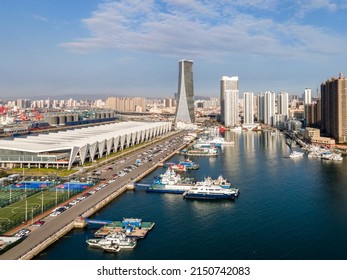 Aerial Photography Of Qingdao Coastline Cruise Home Port Close-u