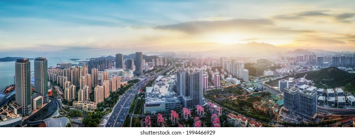 Aerial Photography Of Qingdao West Coast City Architecture Lands