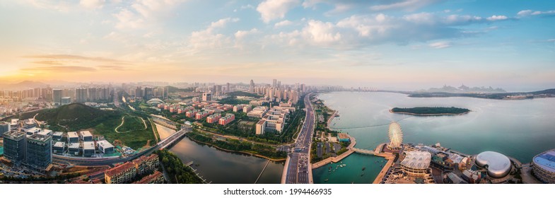 Aerial Photography Of Qingdao West Coast City Architecture Lands