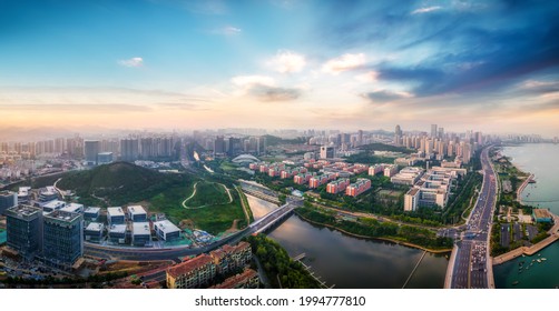 Aerial Photography Of Qingdao West Coast City Architecture Lands