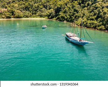 Aerial Photography Of A Schooner.