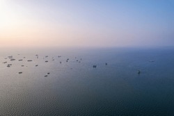 Aerial Photography Of Ships At Sea Level