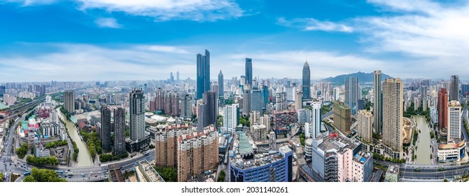 Aerial Photography Of Wuxi City Architecture Landscape In China