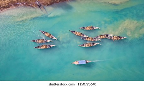 Aerial Photos Of Boats In Bangladesh