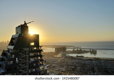 Aerial Photos For Lebanon Blast, Port Of Beirut Explosion 4th Of  August 
 2020 