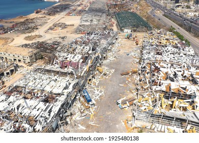 Aerial Photos For Lebanon Blast, Port Of Beirut Explosion 4th Of  August 
 2020 