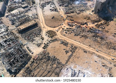 Aerial Photos For Lebanon Blast, Port Of Beirut Explosion 4th Of  August 
 2020 