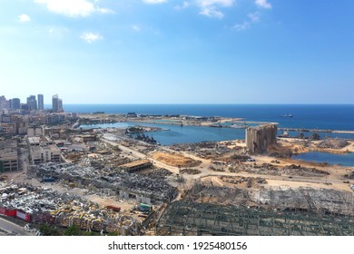 Aerial photos for Lebanon Blast, port of Beirut explosion 4th of  august 
 2020 