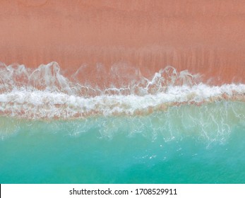 Aerial Pink Sand Beach Indonesia