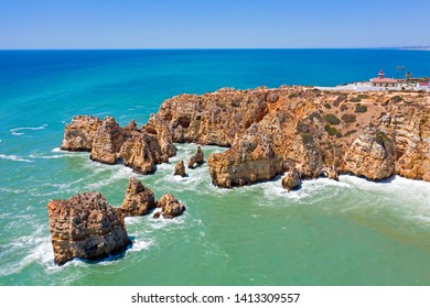 Aerial from Ponte Piedade in Lagos Portugal