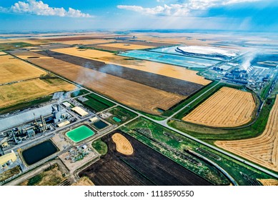 Aerial Of Potash Mine, Belle Plaine, Saskatchewan, Canada