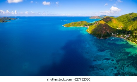 Aerial: Praslin Island, Seychelles 