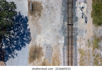 Aerial Railroad View In Humble, Texas.