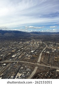 Aerial of Reno Nevada Downtown