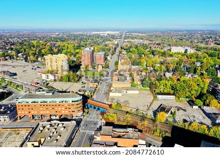 An aerial scene of Brampton, Ontario, Canada
