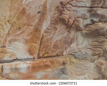 Aerial Scene Of The Land Erosion Due To Deforestation And Earth Mining.