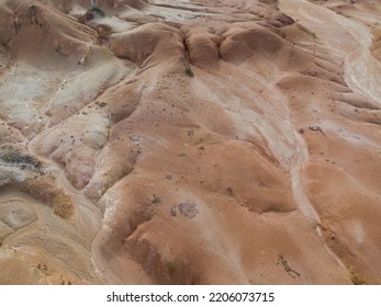 Aerial Scene Of The Land Erosion Due To Deforestation And Earth Mining.