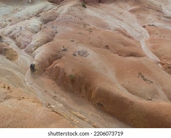 Aerial Scene Of The Land Erosion Due To Deforestation And Earth Mining.