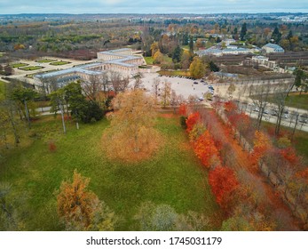 Aerial Scenic View Of Versailles Surroundings, Paris, France