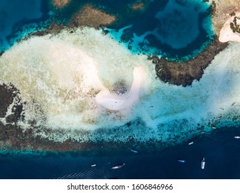 Aerial Sea View Of Komodo National Park 