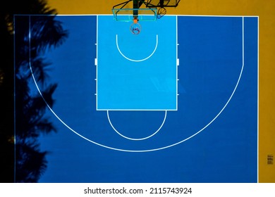 Aerial Shooting Outdoor Basketball Court