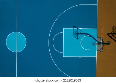 Aerial Shooting Outdoor Basketball Court