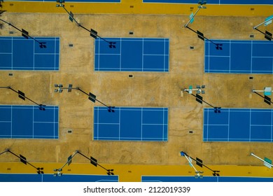 Aerial Shooting Outdoor Basketball Court