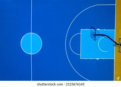 Aerial Shooting Outdoor Basketball Court