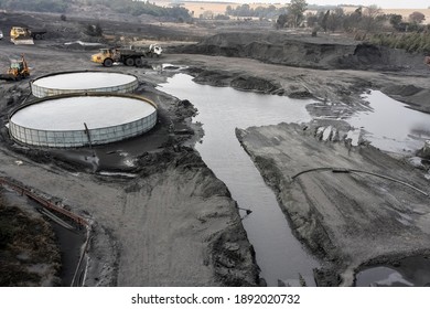 An Aerial Shot Of The Area Of Coal Mining In South Africa