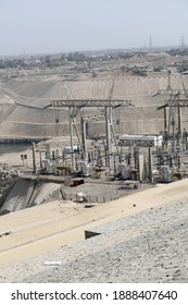 An Aerial Shot Of The Aswan Embankment Dam In Aswan, Egypt