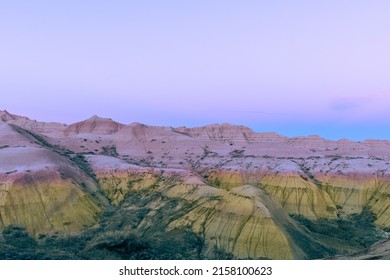 An Aerial Shot Of Beautiful Mountains In Badlands National Park In South Dakota, USA