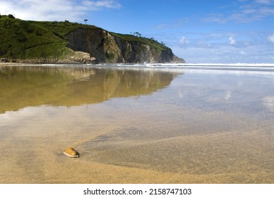 An Aerial Shot Of A Beautiful Sea In Asturias, Northern Spain