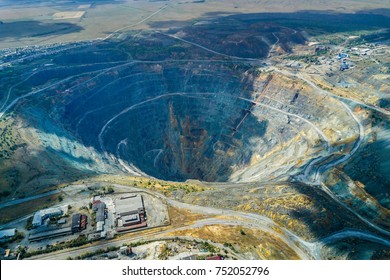 Aerial Shot Of Big And Deep Mining Quarry