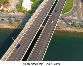 Aerial Shot Bridge Maroochy At The Sunshine Coast In Queensland, Australia