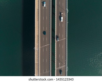 Aerial Shot Bridge Maroochy At The Sunshine Coast In Queensland, Australia