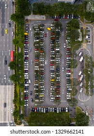 Aerial Shot Of A Carpark In Singapore 