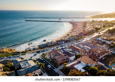 Aerial Shot Of Corona Del Mar Beach