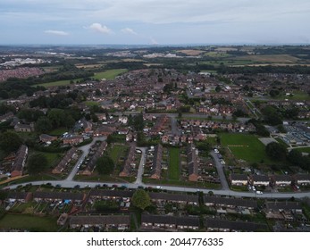 Aerial Shot Of Derbyshire Town In The Evening