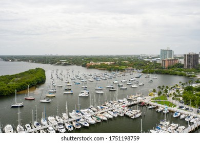 Aerial Shot Dinner Key Marina Miami Coconut Grove